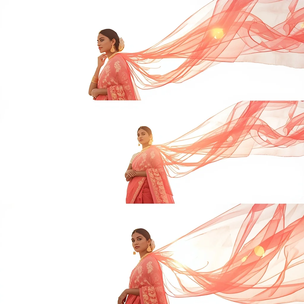 Cosmic Silk Dream Loop Storyboard Sun Drenched Ethereal Glow | Cute Prompt For Girls In Saree In English - Girl Prompt