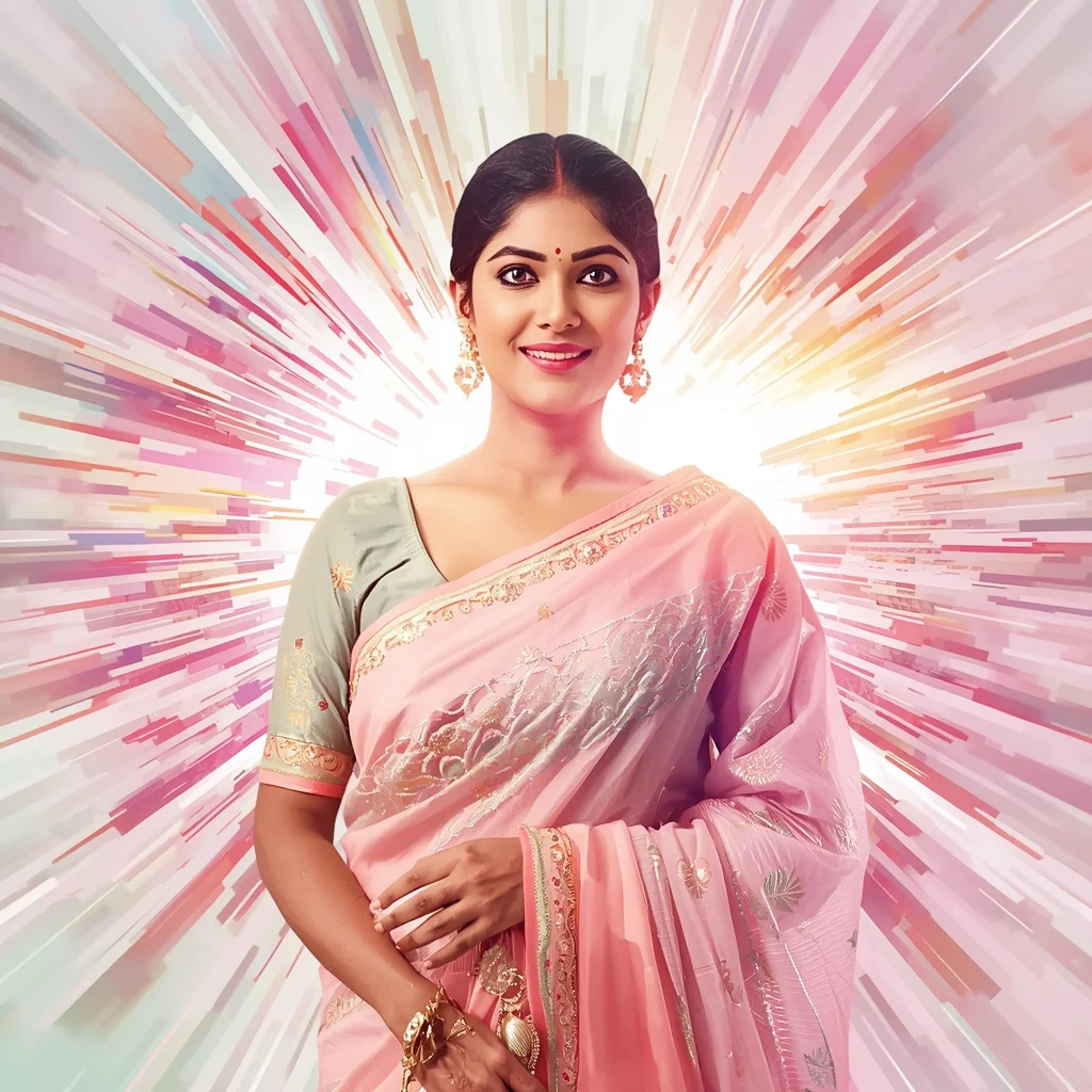 Festive Pastel Saree Prism Glow Energy Shock Burst Collage Premium Cinematic | Stylish Girl Prompt Generator - Girl Prompt