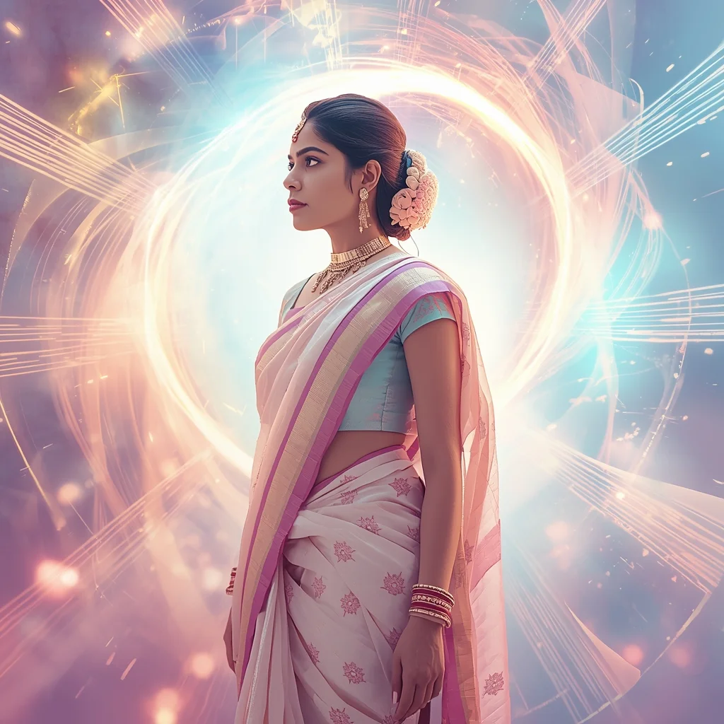 Pastel Saree Hyper Energy Wave Resonance Shock Expansion Cinematic Viral Prompt | Indian Girl Saree Ai Prompt 4k Realistic - Girl Prompt